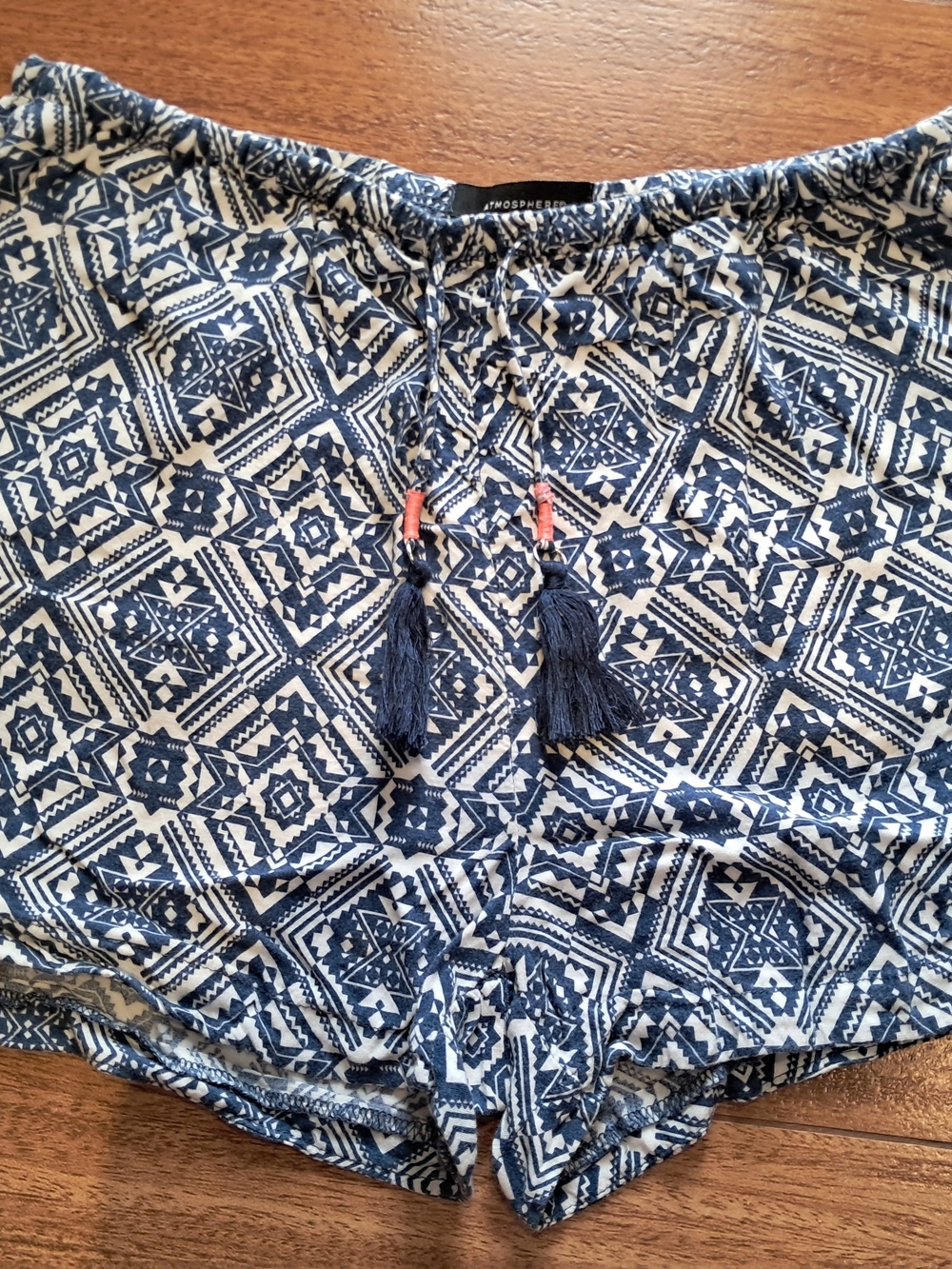 Atmosphere Blue & White Aztec Print Shorts
